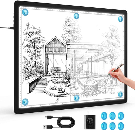 Heanolier A2(25.2" x 18.4") Artist tracing Light Box Copy Table,Large Magnetic Light pad with Physical Buttons & Adapter,3-Color,Dimmerable Bright Light Board for Diamond Painting,Drawing,Sketching