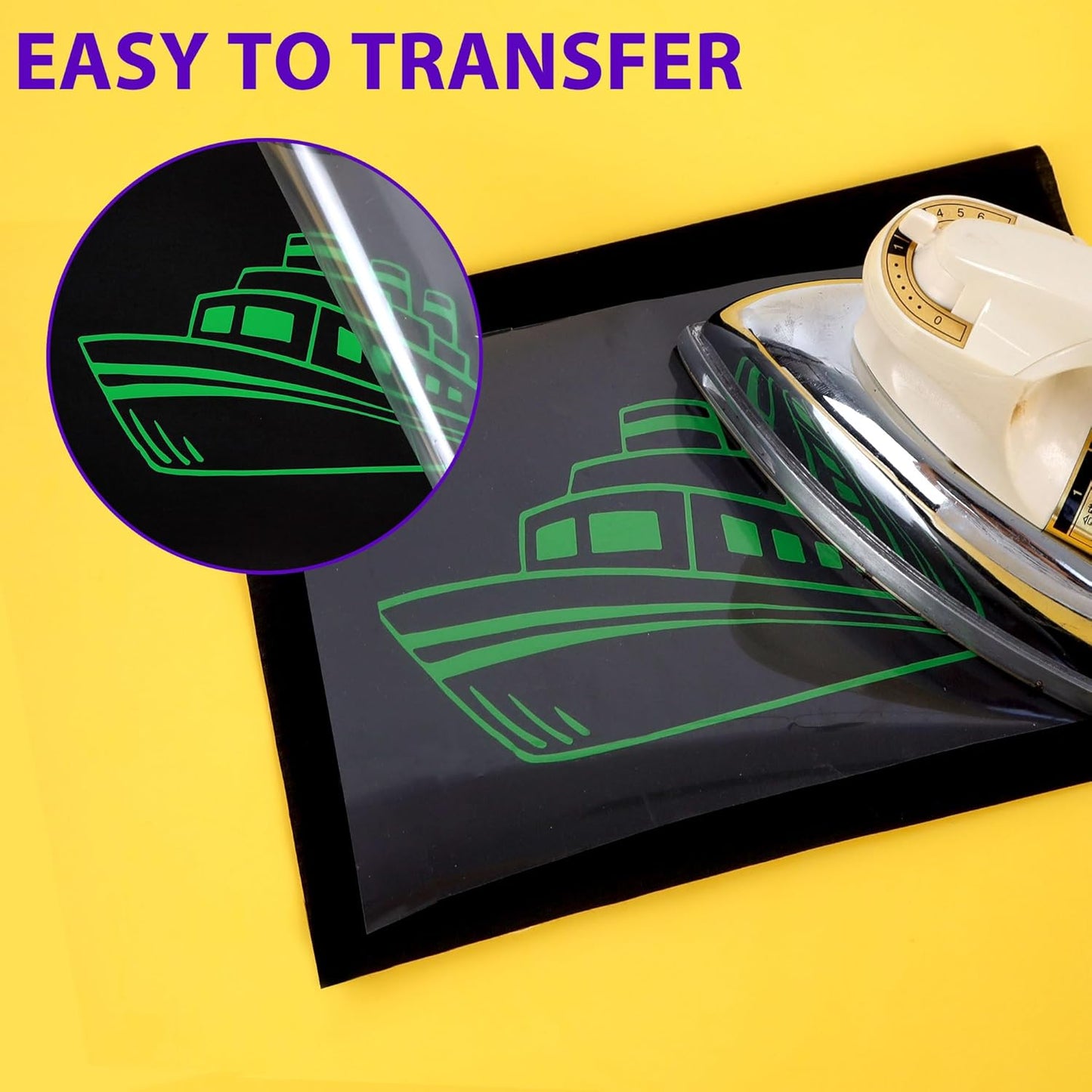 RENLITONG Apple Green Iron on Vinyl 12Inch by 50ft Roll HTV Heat Transfer Vinyl for T-Shirt HTV Rolls for All Cutter Machine - Easy to Cut & Weed for Heat Transfer Design