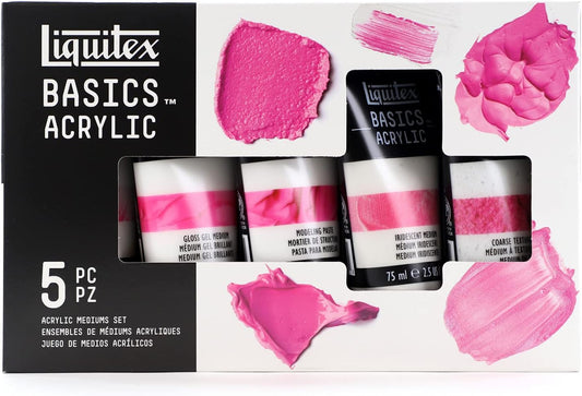 Liquitex BASICS Acrylic Medium Starter Set, 2.5-oz (Pack of 5)