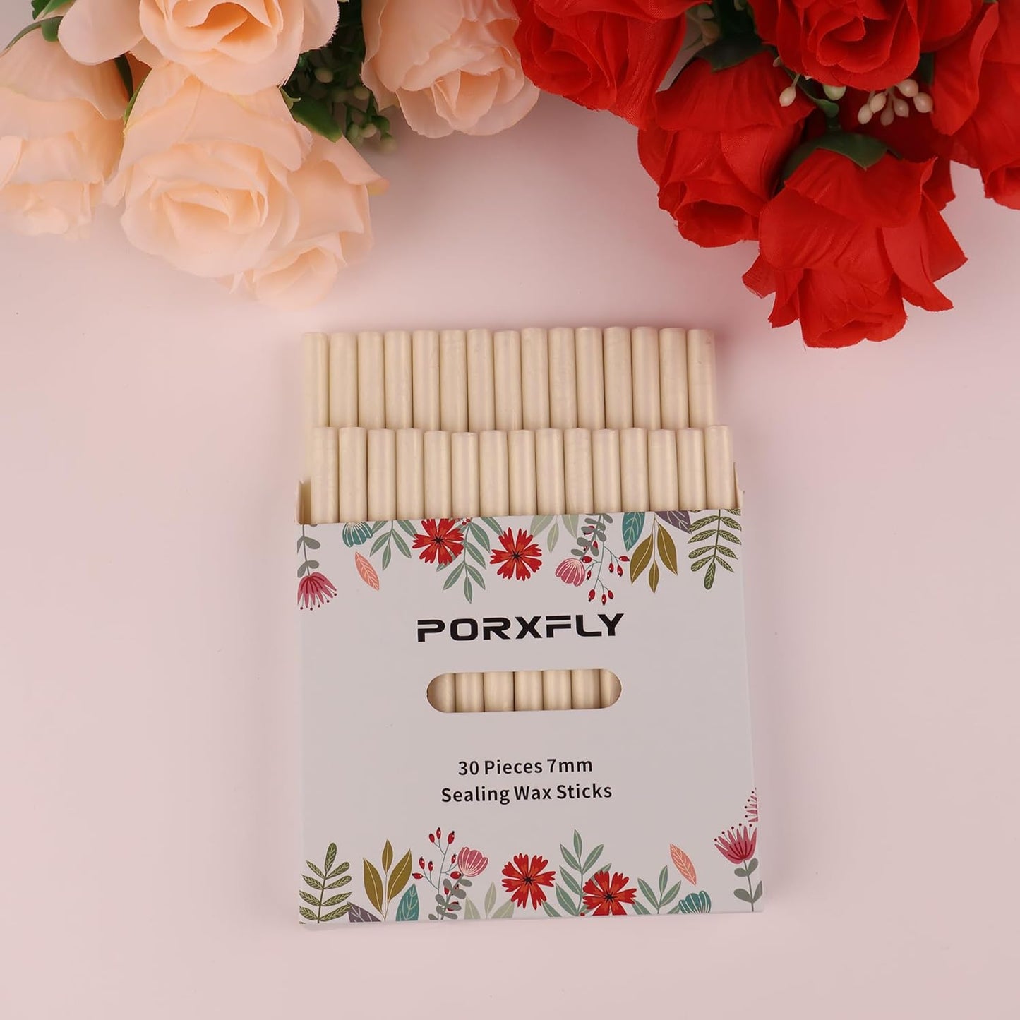 30 Pieces 7mm Sealing Wax Sticks for Glue Gun,PORXFLY Mini Wax Seal Sticks Great for Seals Stamp,Cards Envelopes,Wedding Invitations,Gift Wrapping,Wine Packages (Jade White)
