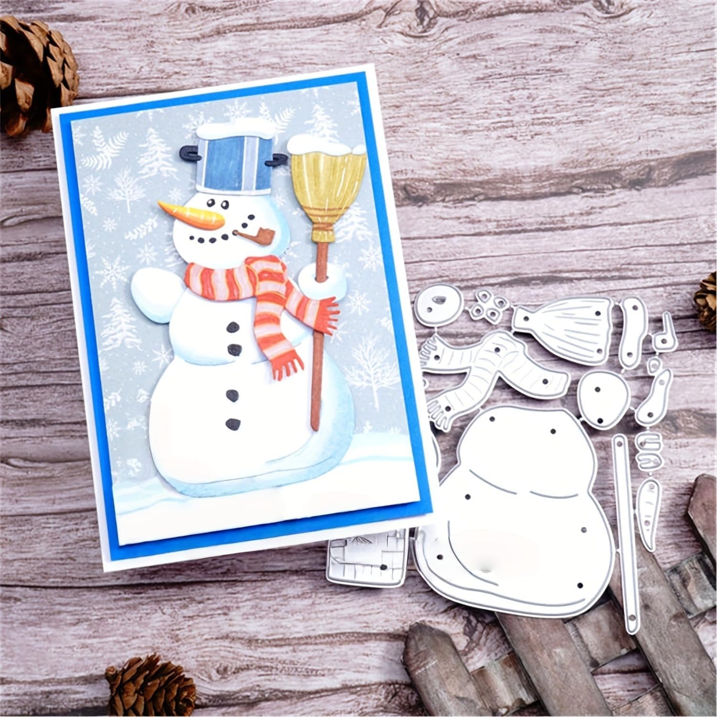 Festivals Metal Cutting Die for Scrapbooking, Christmas Cut Stencils for DIY Scrapbook Photo Album Decorative Paper Card, Card Making Supplies, Embossing (Snowman 4.2 x 3.9 in)