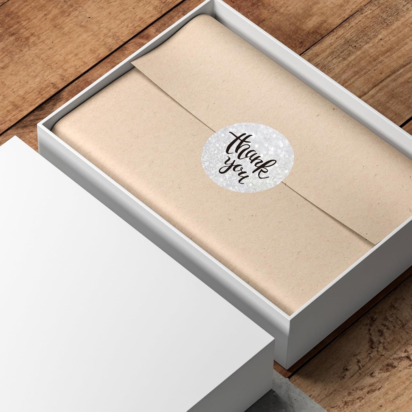 2" Holographic Thermal Label Stickers, Round Direct Thermal Label Stickers, Glitter Thermal Printer Sticker Labels for Gift Wrapping, Self-Adhesive Custom Logo Design- Glitter Silver