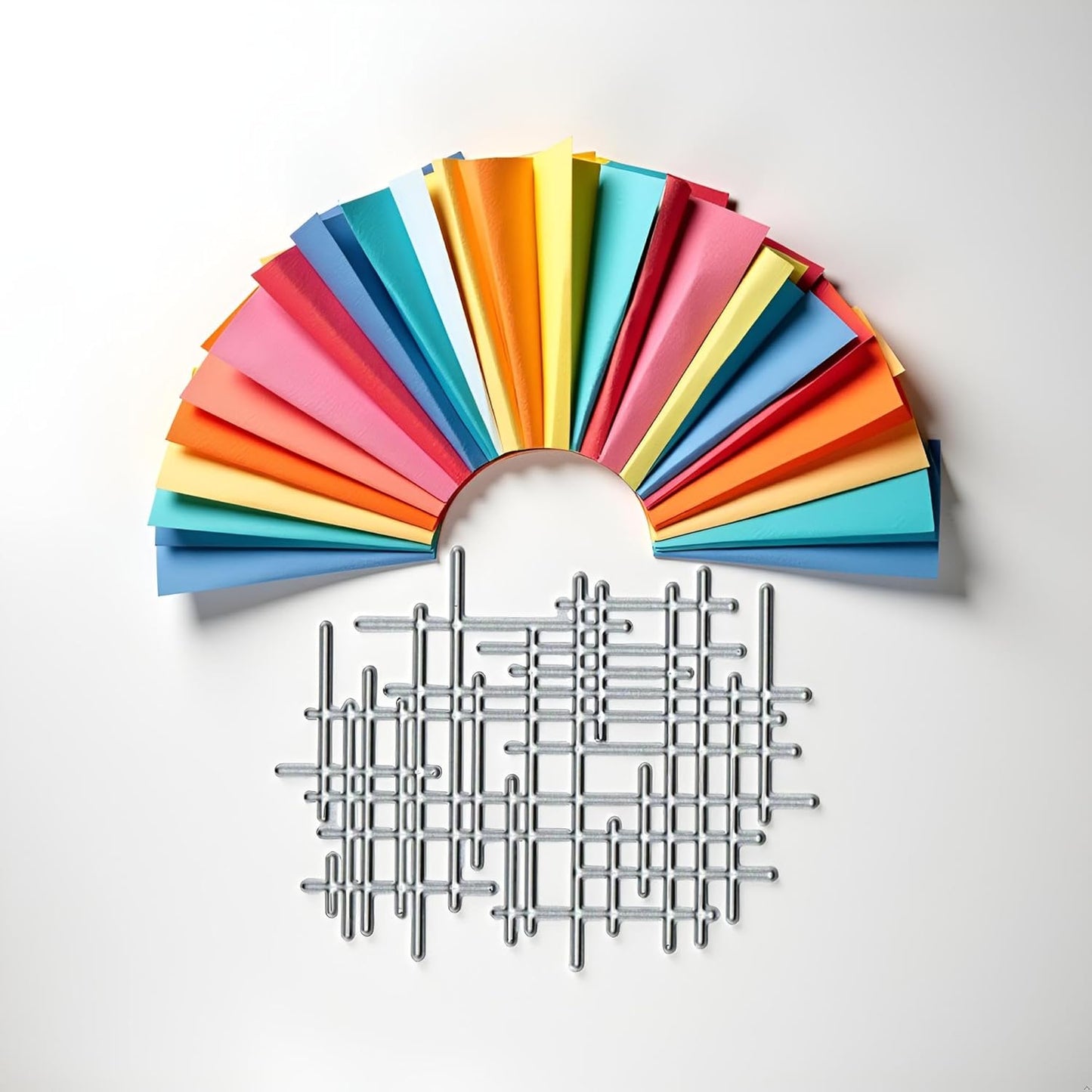 1Pc Silver Irregular Lines Metal Cutting Dies for Card Making, Paper Embossing Die-Cuts Sets, DIY Scrapbooking Photo Album Arts Crafts Templates, Stencils for Holiday Christmas Decoration，Scrapbooking