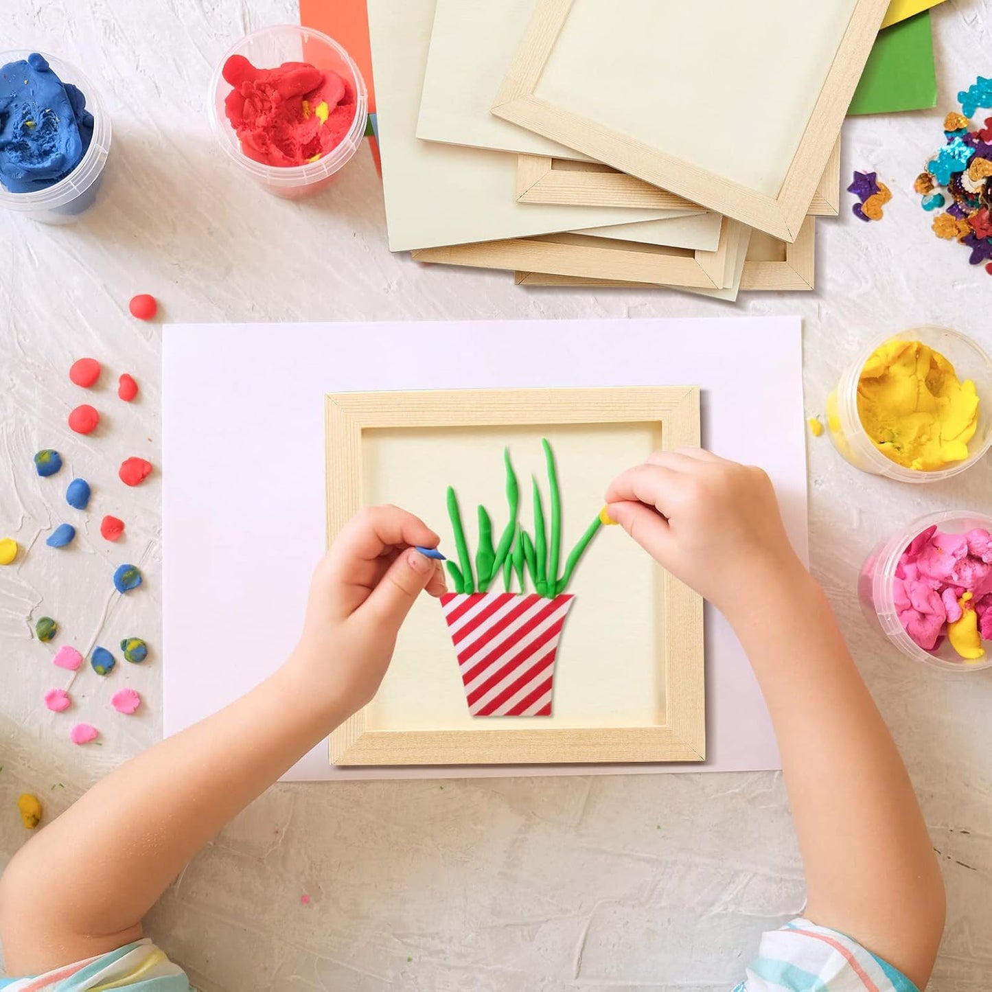 Kathfly 48 Pcs 6 x 6’’ Wood Panel Boards, Unfinished Wood Canvas Panels for Painting Crafts DIY Drawing Pouring Art Projects