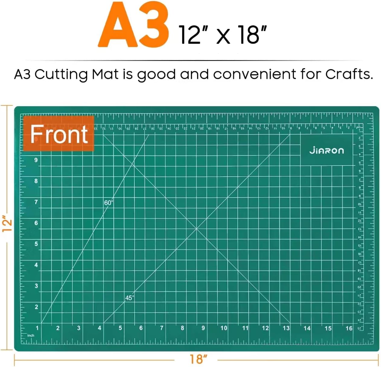 2 Pack Self Healing Sewing Mat, JIARON 12'' x 18'' Cutting Mats for Crafts, Double Sided 5 Layers Craft Cutting Mat for Sewing, Crafts, Scrapbooking Mat.