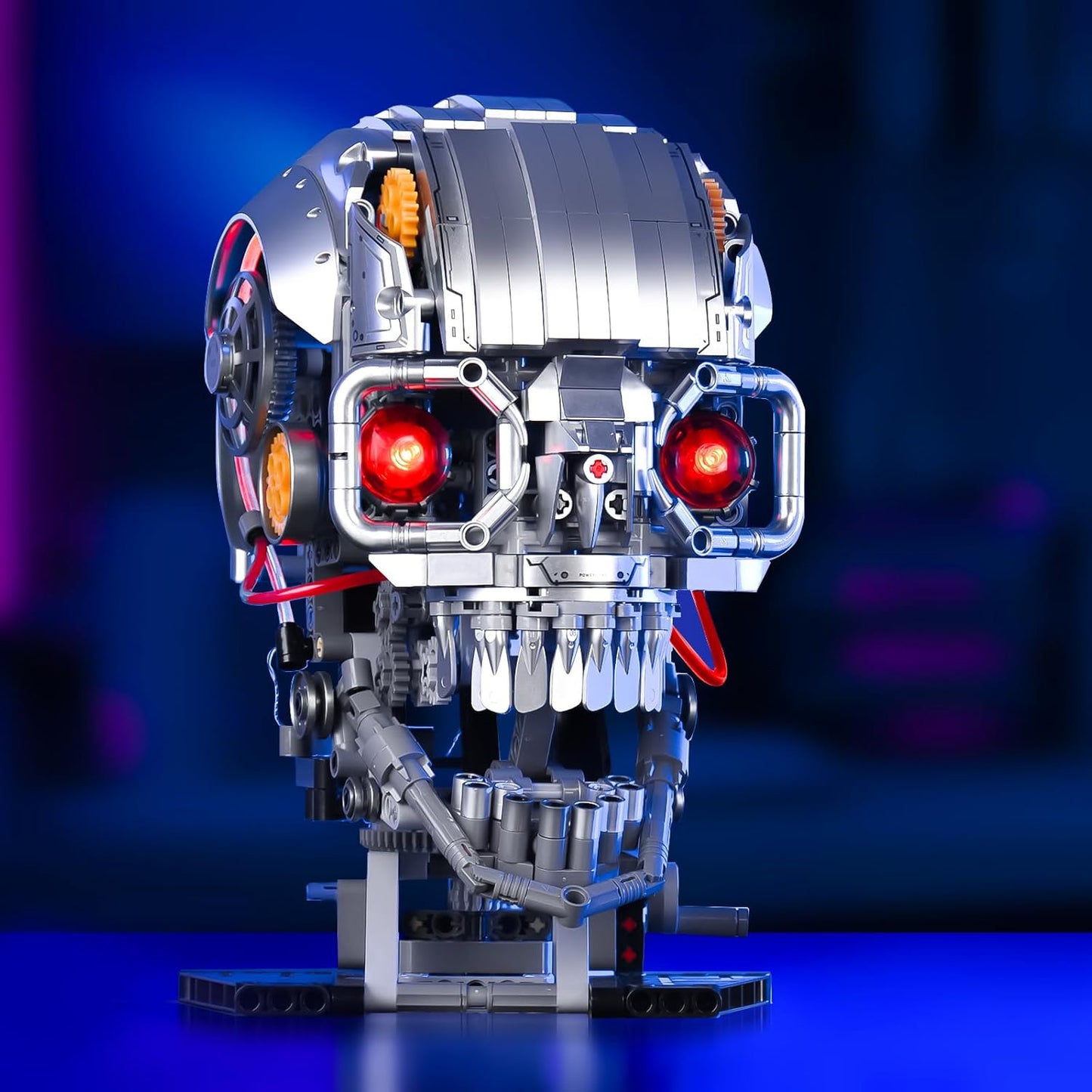 Mechanical Halloween Skull Building Set for Adult,Skeleton Head Building Blocks Toys,Buildable Horror Display Model,Collectible Decor for Home or Office,Gift for Men Boys 8-14(1099pcs)