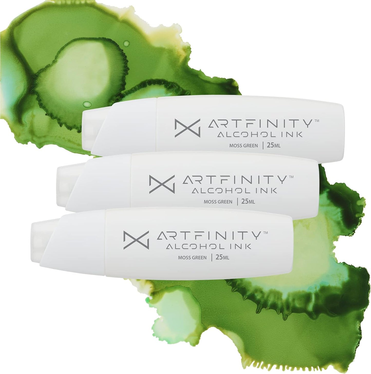 Alcohol Inks 3 Pack - Vibrant, Professional, Dye-Based Alcohol Inks for Artfinity Alcohol Markers, Artists, Drawing, & More! - Moss Green G5-5