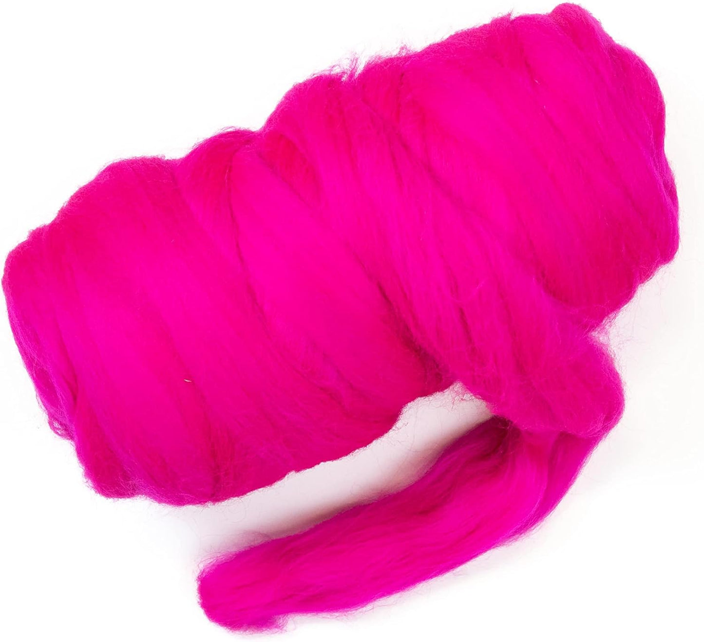 Kondoos Colored Natural Wool roving, 1 lb. Best Wool for Needle Felting, Wet Felting, handcrafts and Spinning. (Magenta, 1 lb)
