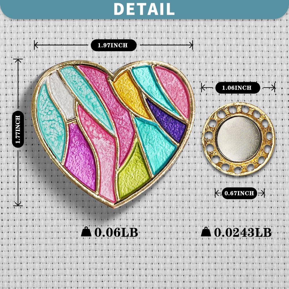 Magnetic Needle Minder Magnet Embroidery Accessories and Supplies Embroidery Needle Holder Cross Stitch Holder Needlework Supplies (Cardinal) (Love)