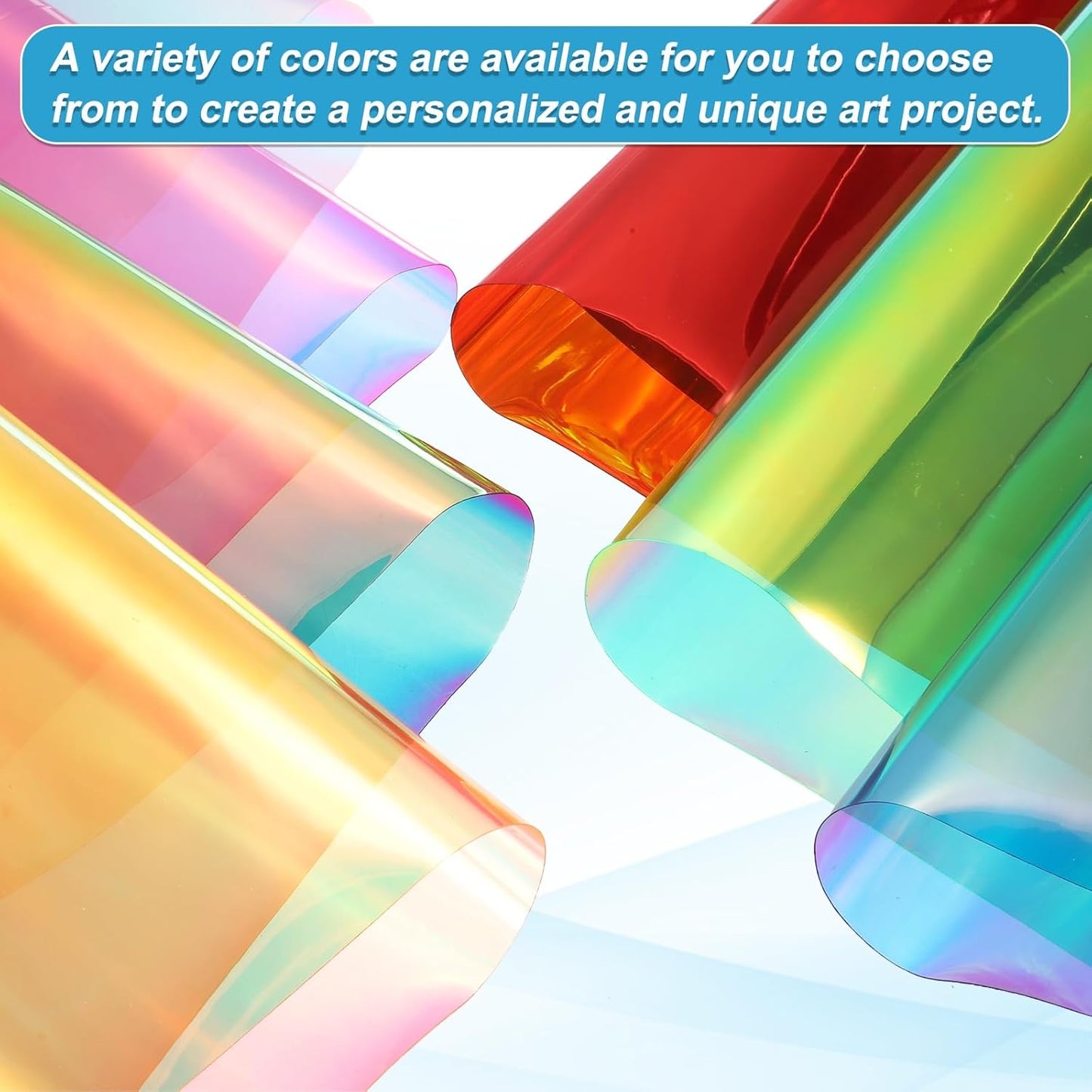 MECCANIXITY Holographic Clear PVC Vinyl Film Holographic PVC Fabric Waterproof Dichroic Film 12 x 48 Inch for Handbags Bows Earrings DIY Craft,Holographic Red