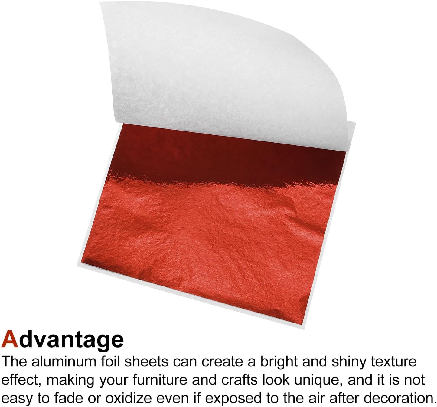 MECCANIXITY Gold Leaf Foil Sheet, Red Leaf Papers, 3.3 Inch x 3.1 Inch for Art Decoration, Sculptures, Painting, Pack of 150 Pcs