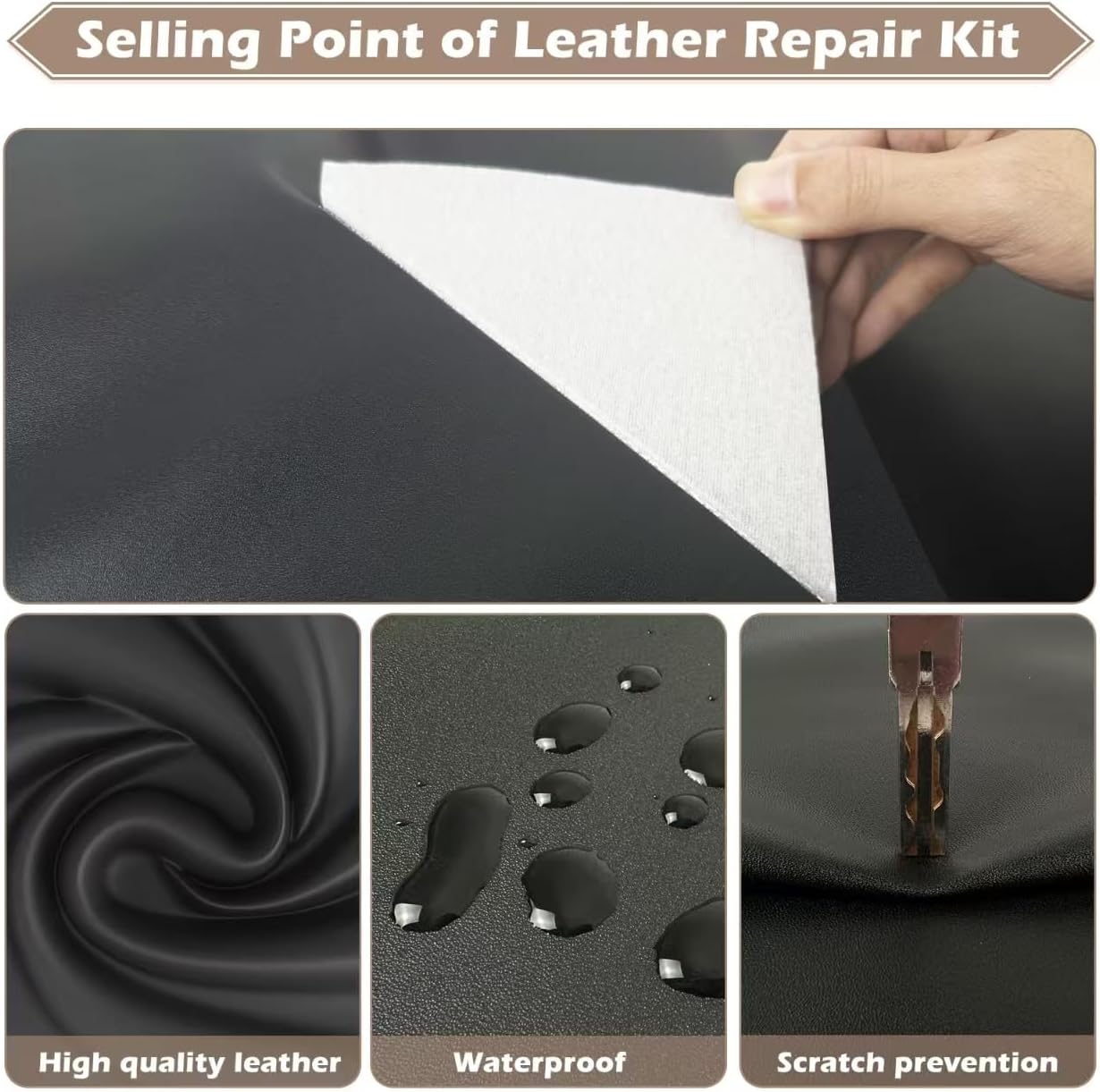 Leather Repair Tape, 4.7x63 inch, Green, Fine Grain, Self-Adhesive, Water-Resistant, Strong Adhesion, For Furniture, Leather, Vinyl