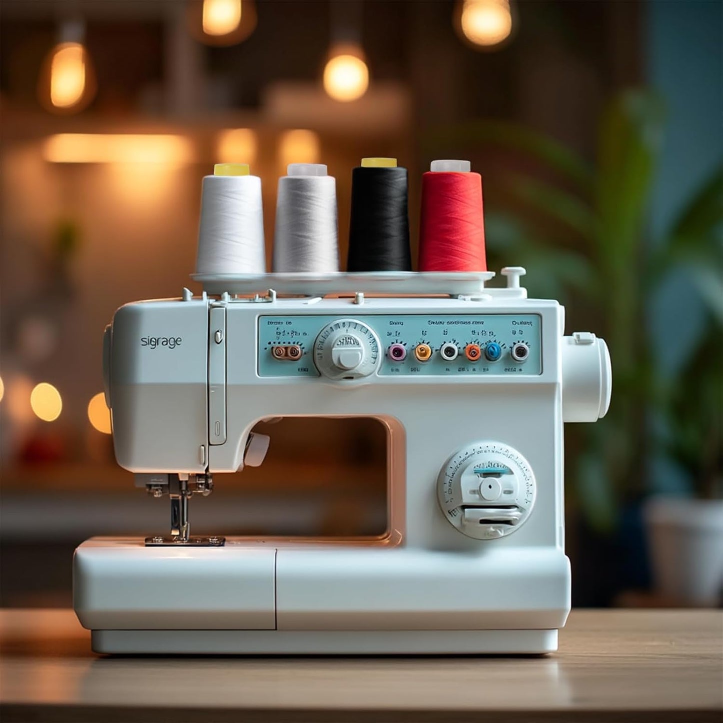 Sewing Thread Cone Set, 3 Pack Serger Thread, 3000 Yards Each, All Purpose Thread for Sewing, Quilting, Machines, Overlock, Merrow & Hand Embroidery (Black*3)