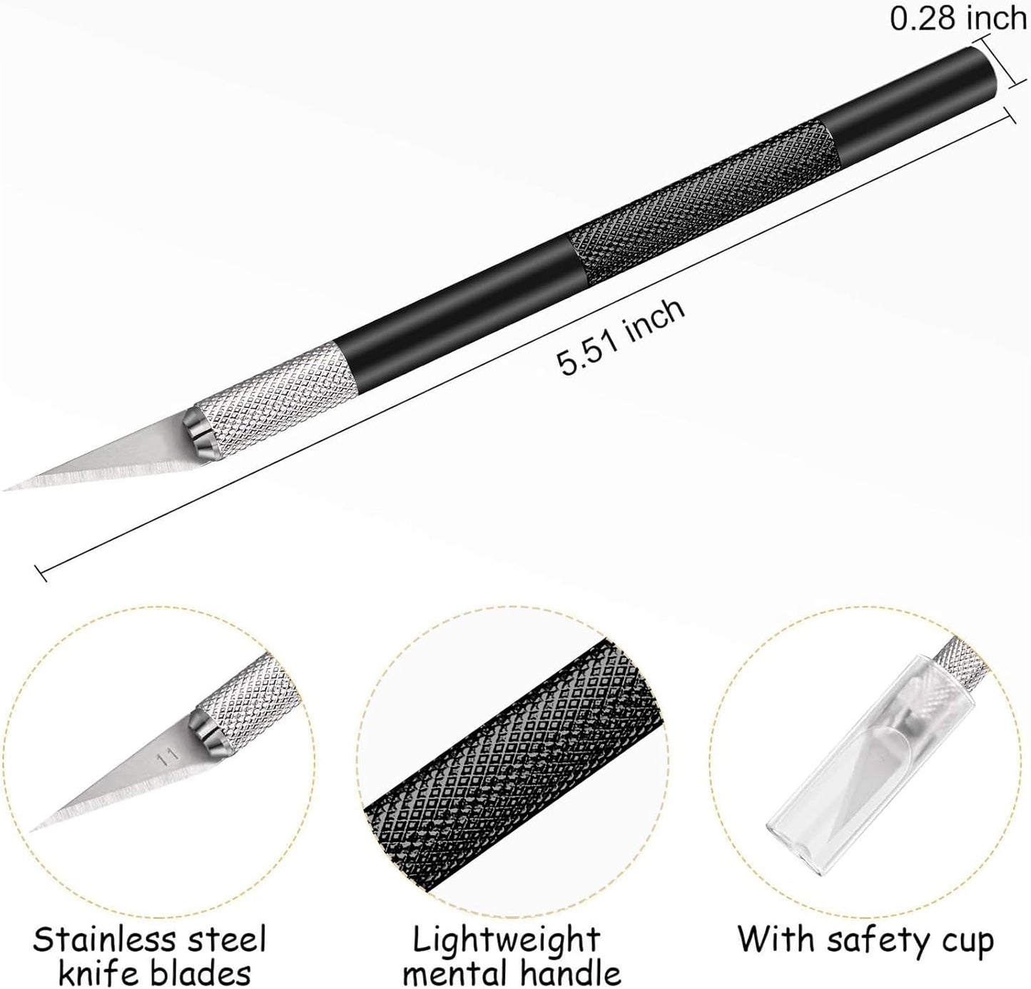 15 Pack Exacto Knife Set, Hobby Knife, Back to School Supplies Craft Knifes Kit for Art, Carving, DIY, Scrapbooking, Art, Cutting, Stencil(Black)