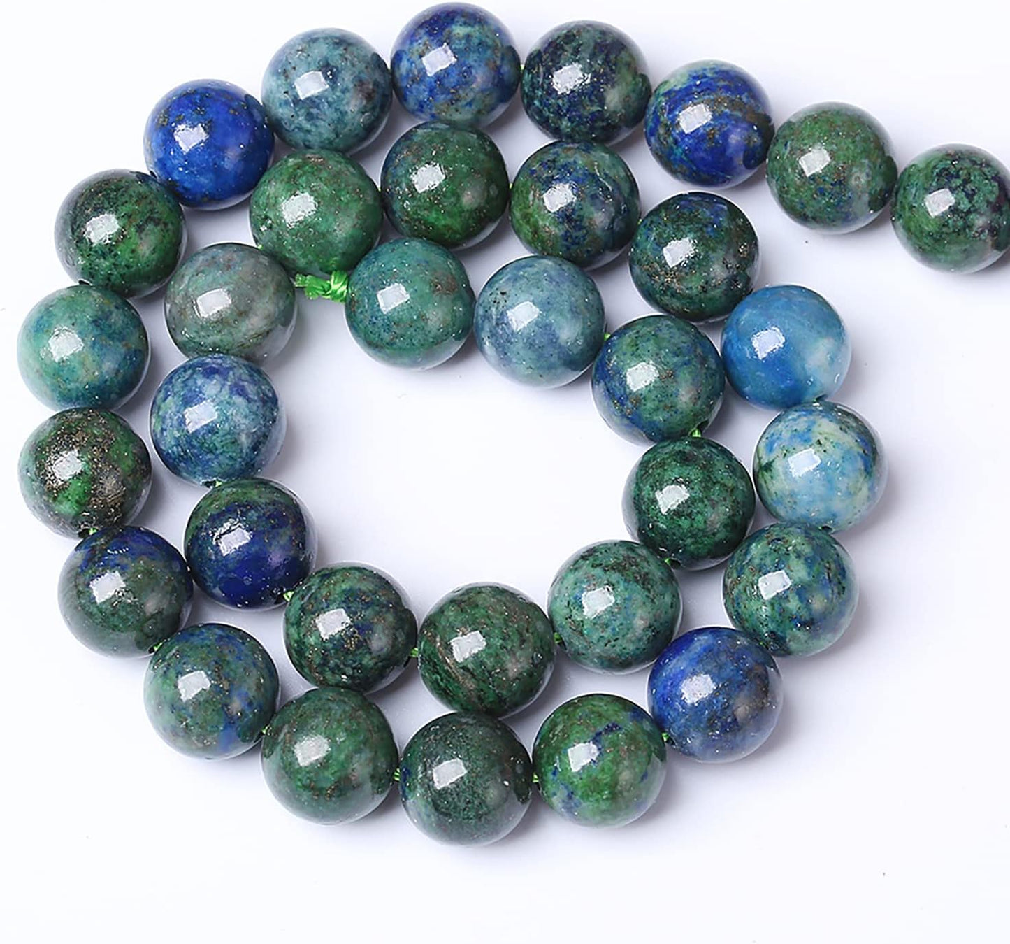 4mm 90pcs Natural Gemstone Beads Lapis Lazuli Chrysocolla Phoenix Stone Round Loose Beads for Jewelry Making DIY Bracelet Necklace (Lapis Lazuli Chrysocolla, 4mm)