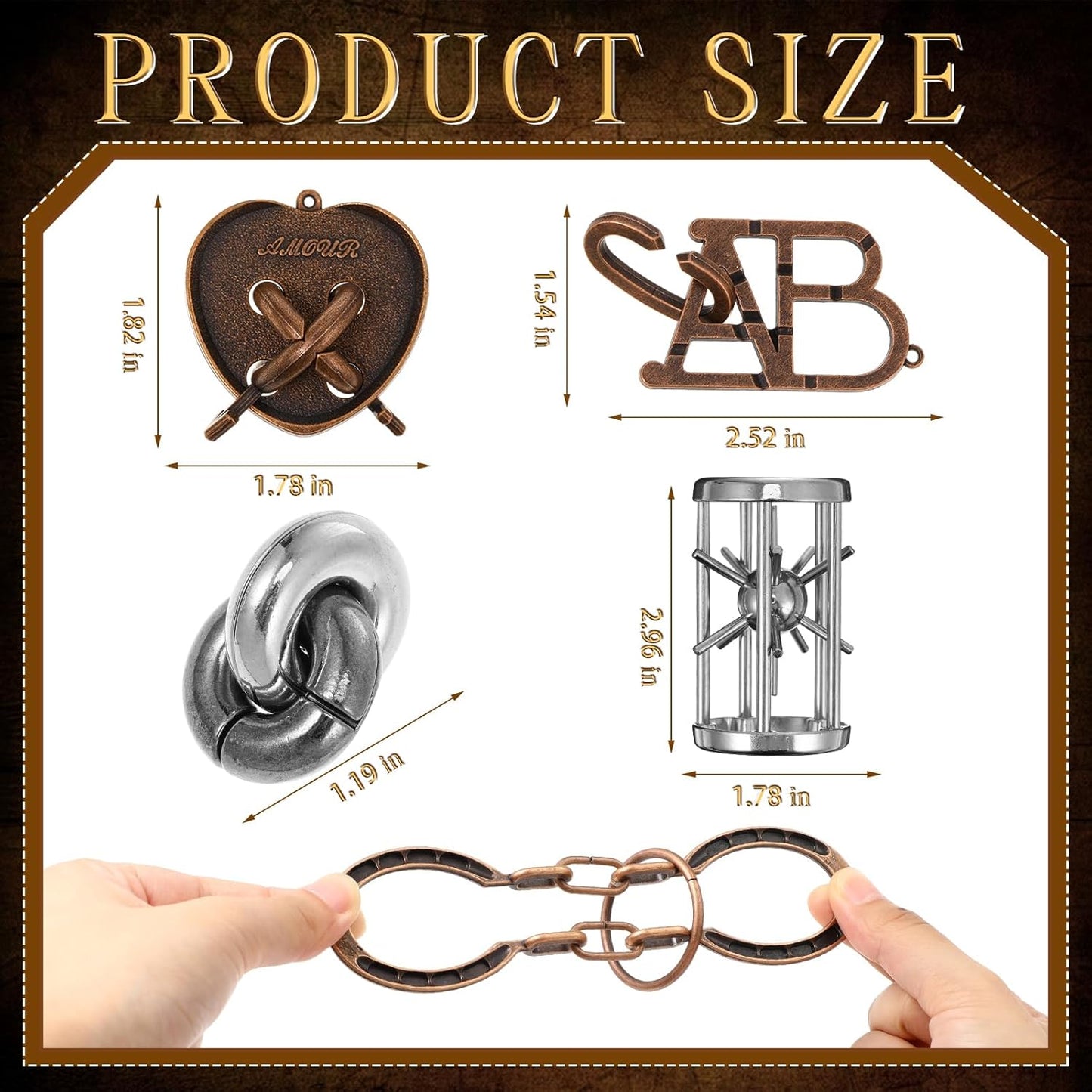 Yilloog 24 Pcs Metal Brain Teaser Puzzles Assortment for Adults Difficult Magic Puzzles Highly Hard Brain Games Iq Logic Test Disentanglement Game for Classroom Mind Challenge(Novelty)