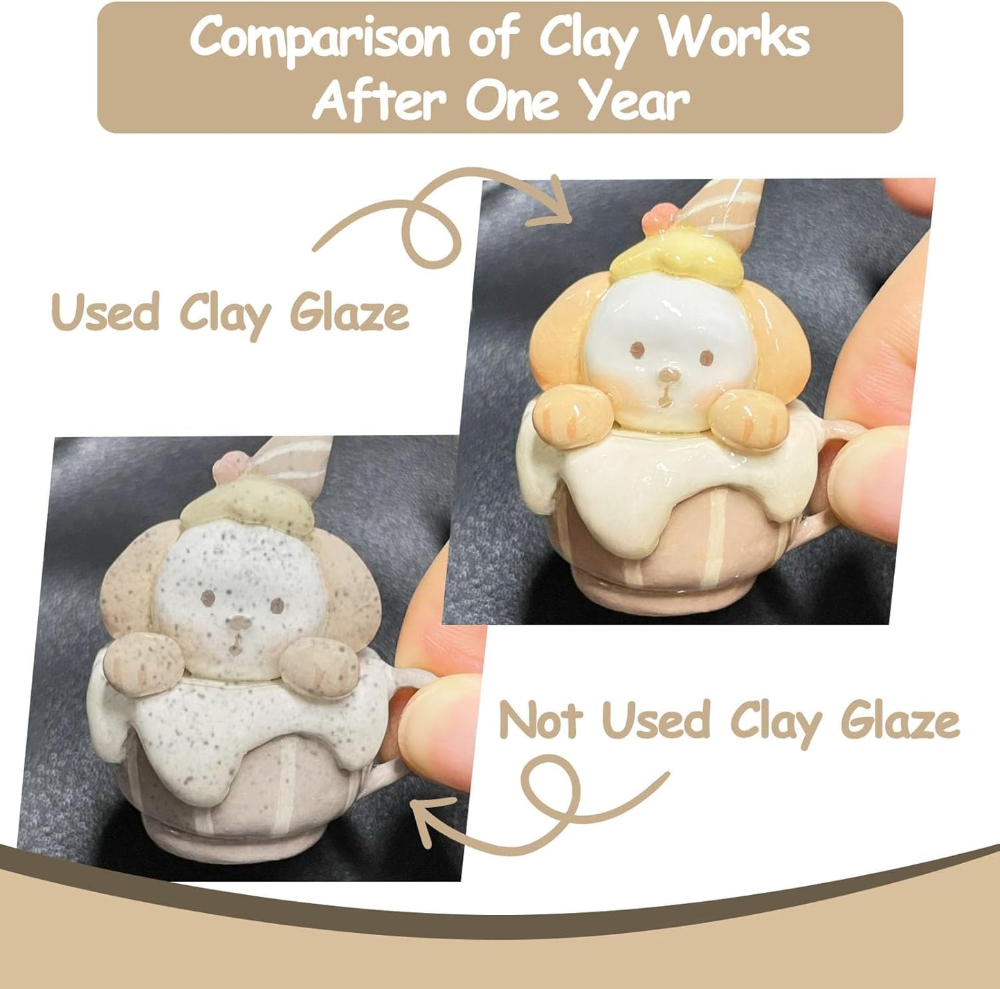 500ml Air Dry Clay Glaze, Clear Clay Varnish for Air Dry Clay Pottery, Waterproof and Scratch Resistant, Design for Air Dry Clay (Gloss Varnish)