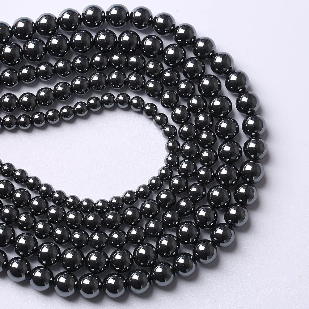 103pcs 4mm AAA Black Hematite Beads Natural Stone Gemstone Round Loose Beads for Jewelry Making DIY Bracelets