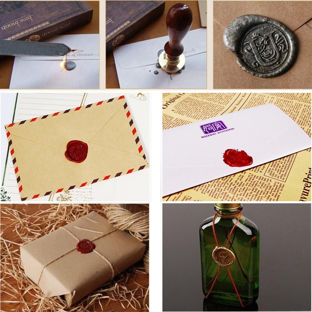 Wax Seal Sticks, Yoption 5 Pcs Totem Fire Manuscript Sealing Seal Wax Sticks with Wicks Multi-Color Cord Wick Sealing Wax for Postage Letter Retro Vintage Wax Seal Stamp (Five Mix Color)