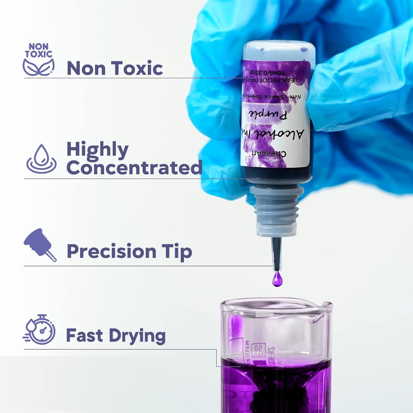 CHEAPART Alcohol Ink Set 24 Vibrant Colors Resin Dye High Concentrated Fast Drying Alcohol Based Epoxy Resin Pigment Resin Art Tumblers Coaster Acrylic Fluid Painting Crafts (24x10ml/0.35 fl oz)