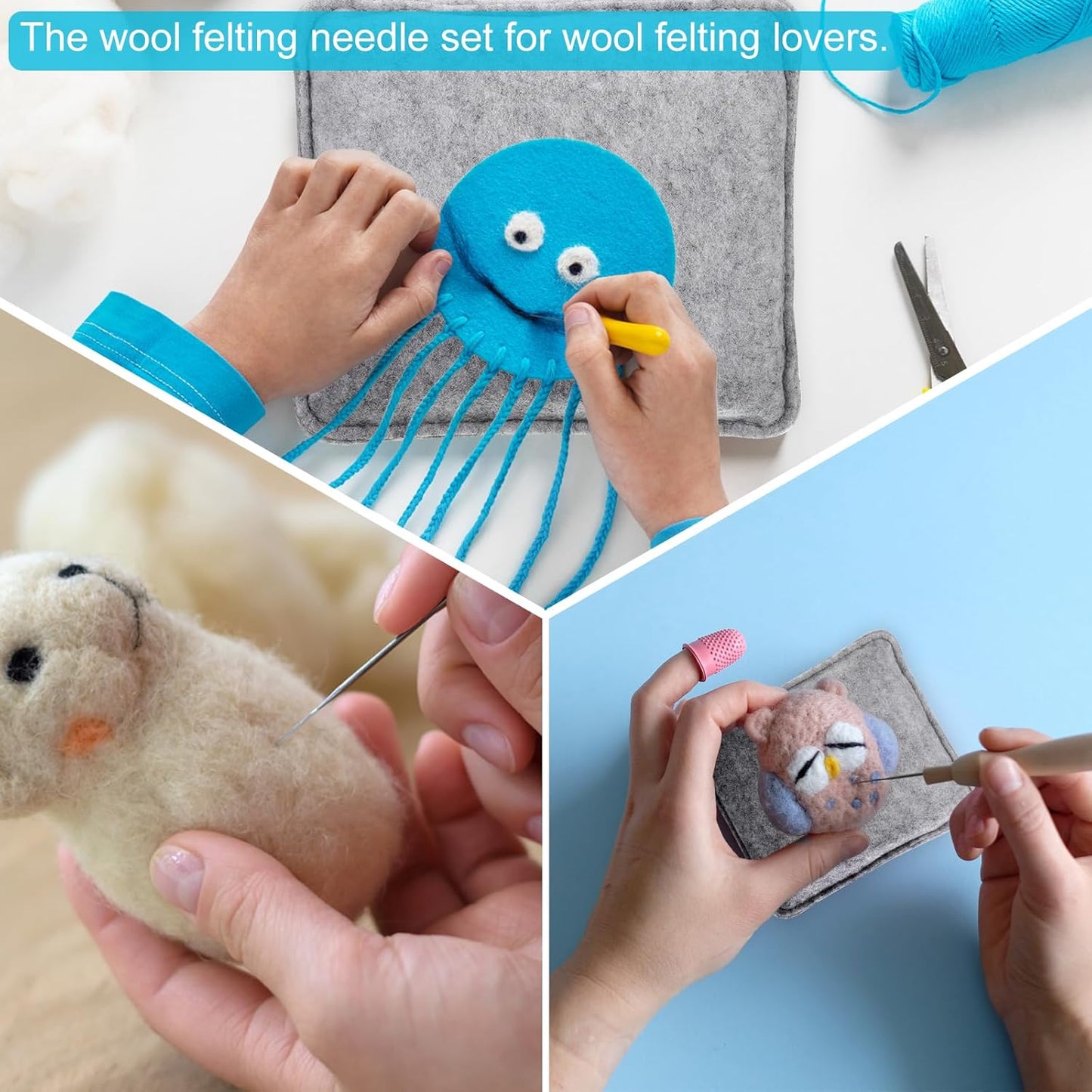 HARFINGTON Needle Felting Pad 7.09"x7.87"x1.38" Wool Needle Felting Mat Sponge Foam Pad Block for Needle Felting Projects