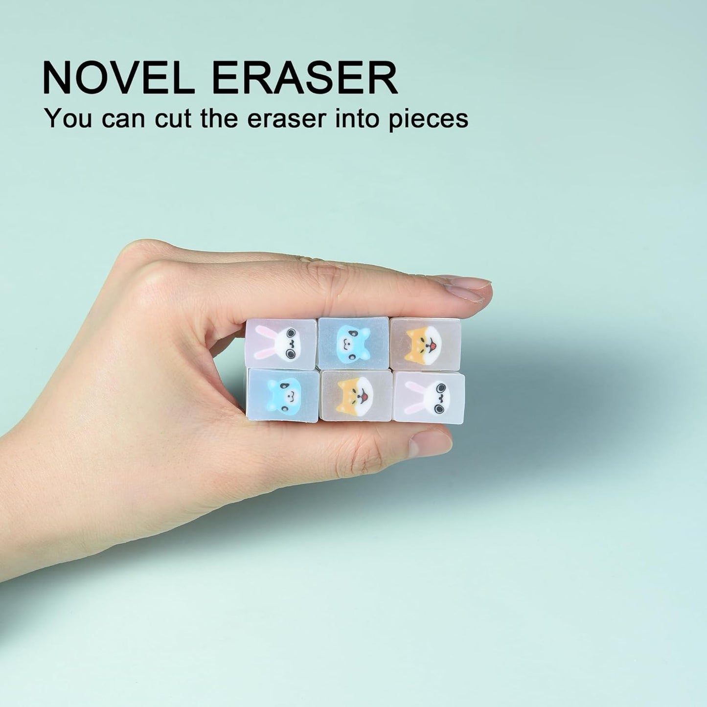 HILAZA 18Pcs Cute Animal Erasers for Kids Bulk, Kawaii Fun Pencil Jelly Erasers for School Classroom Supplies Prize Gifts Party Favors