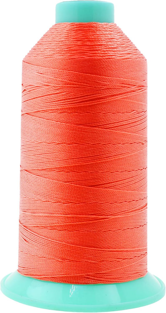 Mandala Crafts Bonded Nylon Thread Coral Heavy Duty Sewing Threads - 800 YDs Size 207 630D T210 Tex 210 Thread for Leather Jeans Weaving Outdoor Marine Upholstery Threads