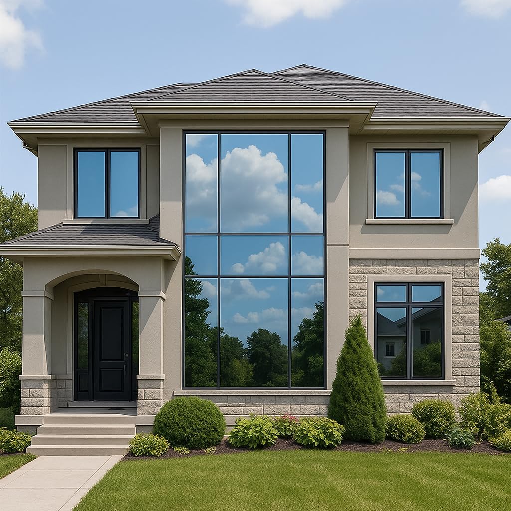 Rockrose Professional Window Tint for Home – One Way Privacy Window Film for Home Offices Heat Blocker Reflective Adhesive Mirror Tint with 99% UV Block – Blue-Silver 24in x 15FT