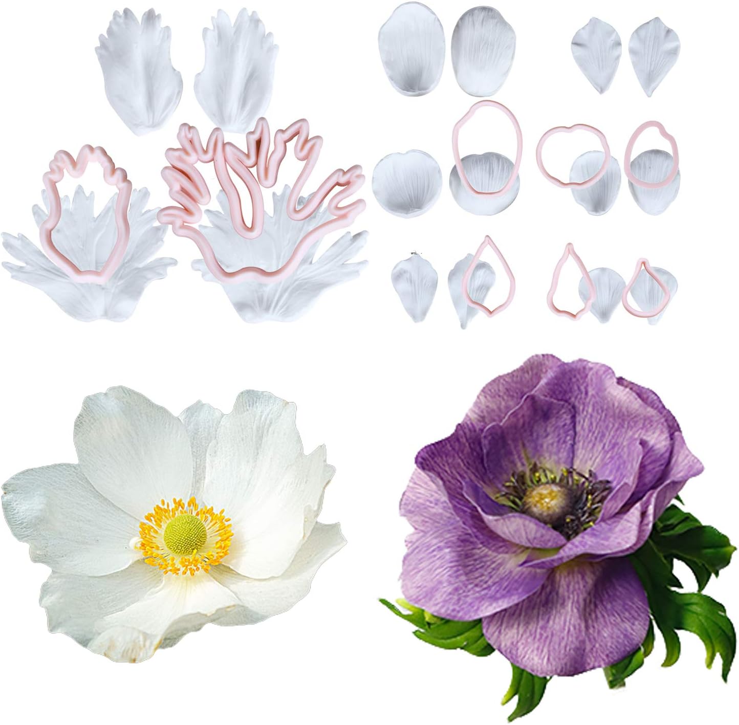 Daisy Flower Molds Anemone floral Cake Fondant Mold Silicone Anemone Flower Mould Sugar Cake Decorating Tool