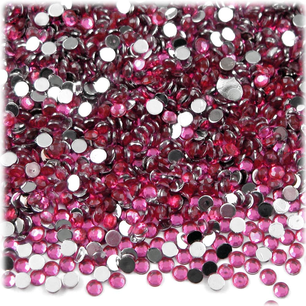 The Crafts Outlet 1,440pc Rhinestones Round 3mm (10ss) Flatback Devil Red Wine
