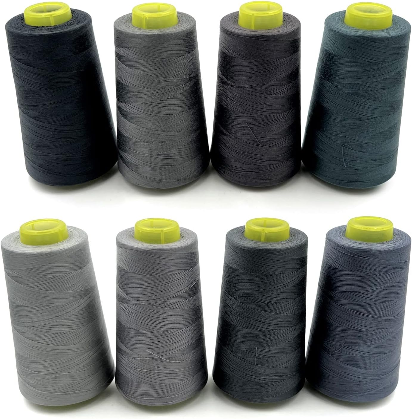 Tortoise 8 Cones of 3000 Yards Each Spool Thread for All Purpose, Serger, Overlock, Quilting, Sewing Machine - 40S/2 Grey Polyester Thread