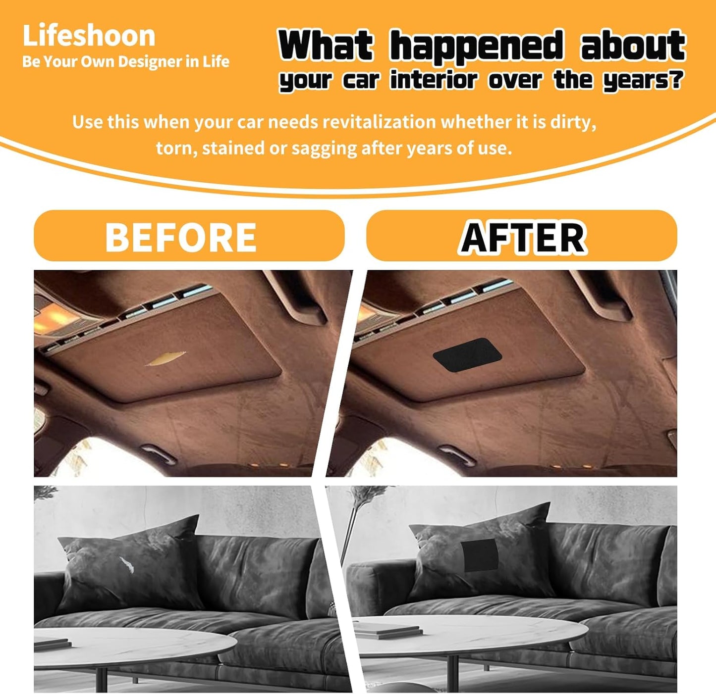 Fabric Repair Patches, 17X79 Inch Self-Adhesive Suede Patches Tape Durable, DIY Large Fabric Repair for Sofa, Couches, Furniture, Chair, Clothing （17X79 Inch, Black）