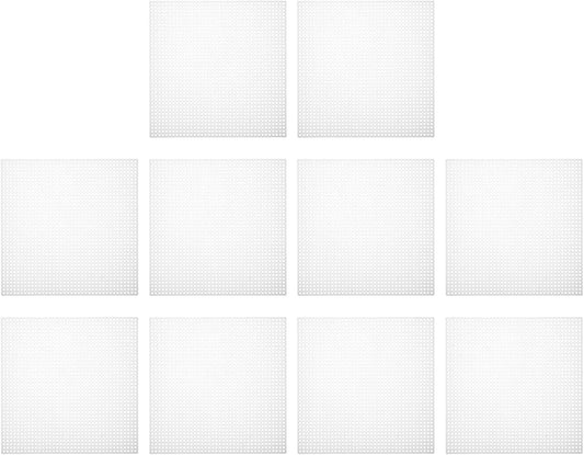 PATIKIL Plastic Mesh Canvas Sheets,10Pcs 5.5 x 5.5inch Cross Needlework Blank Yarn Crafting for Embroidery DIY Bookmarks Cup Mats, White, Square
