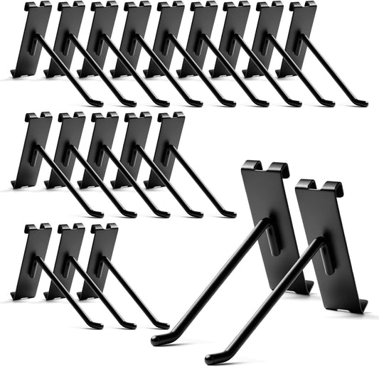 Gridwall Hooks 6 Inch, 60 Pack Heavy Duty Display Hooks for Grid Wall, Grid Panel Hooks Hangers, Grid Wall Accessories for Retail, Craft Shows, Home Setup, and Customized Display, Black