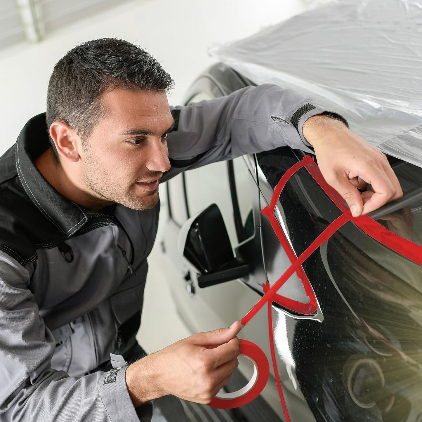 Epakh 4 Rolls Pinstripe Tape, Masking Tape in 1/16, 1/8, 1/4 and 1/2 Inch Wide, for Painters Automotive DIY Car Auto Paint Art (Red,55 yd)