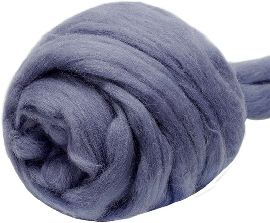 3.53oz Wool Roving Yarn, Fiber Roving Wool Top, Pure Wools, Chunky Yarn, Spinning Wool Roving for Needle Felting Wet Felting DIY Hand Spinning (Dark Purple)