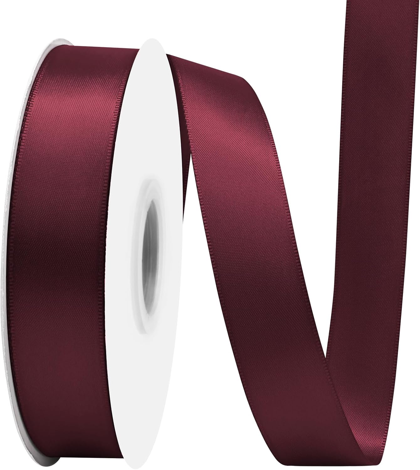 Wine Red Satin Ribbon 1" X 50 Yards Solid Color Double Faced Ribbons Perfect for Crafts Wedding Decor Bow Making Arts Sewing and More