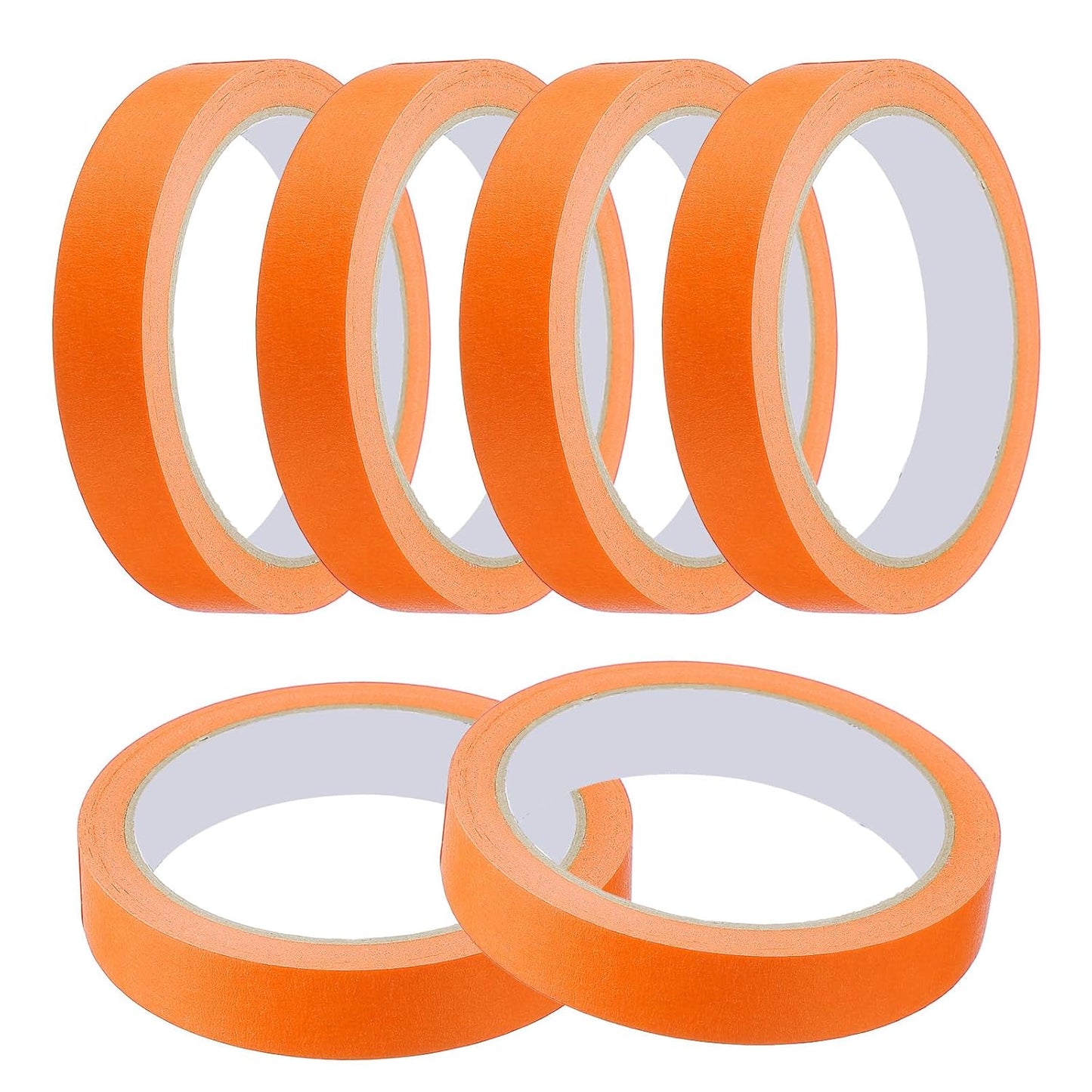 MECCANIXITY Masking Tape 0.7 Inch x 21 Yard Painter's Tape Orange Paint Tapes for DIY Crafts Arts Drawing Decoration Labeling Car Painting Artist Teachers, Pack of 6