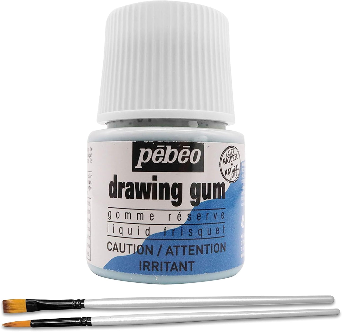 Pebeo Drawing Gum Made in France - Masking Fluid for Watercolor Painting and Various Art Projects - Bundled with Moshify Applicator Brush Set