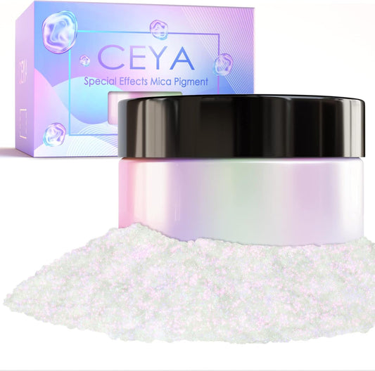 Ceya Chameleon Mica Powder, 1.8oz/ 50g Wonder Dream Chrome Nail Powder, Cosmetic Grade Pearlescent Effect Color Shift Pigment for Epoxy Resin, Makeup, Nail Polish, Soap Dye, Candle Making, Slime