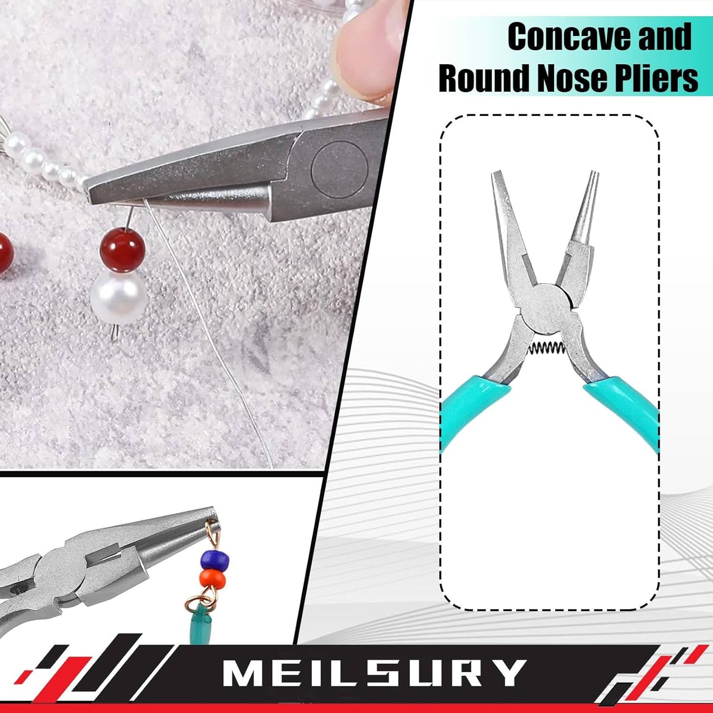 3-Piece jewelry pliers set includes a 6-in-1 bail making looping pliers, nylon jaw pliers, and Wire Looping and Bending plier tools for crafting, beading, and repairing