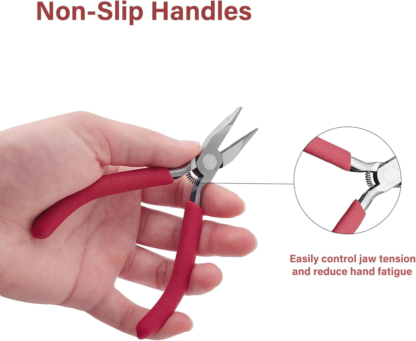 Jewelry Pliers, Spring Loaded Needle Nose Pliers for Object Grasping, Wire Bending and Repair