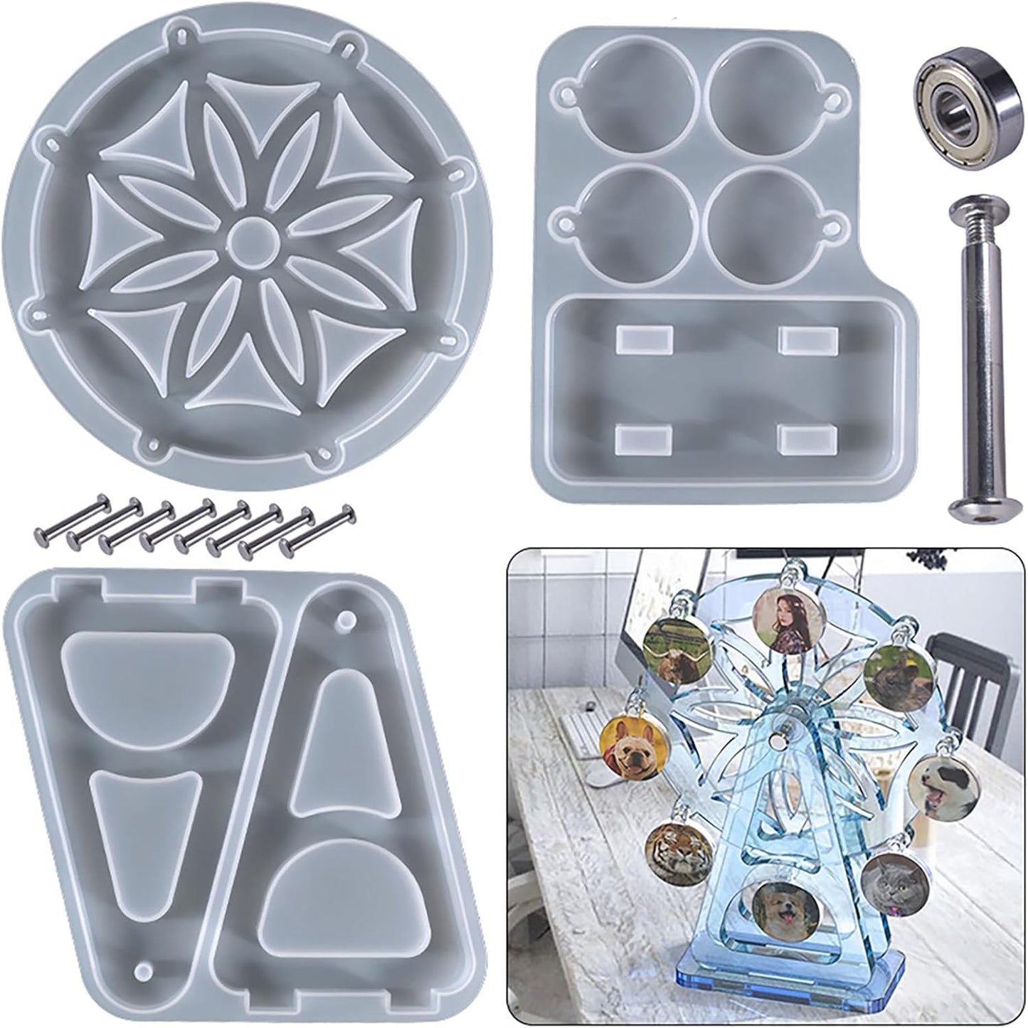 Ferris Wheel Silicone Mold - Set of 1 - Silicone Resin Casting Molds for Clay & Resin Craft Supplies