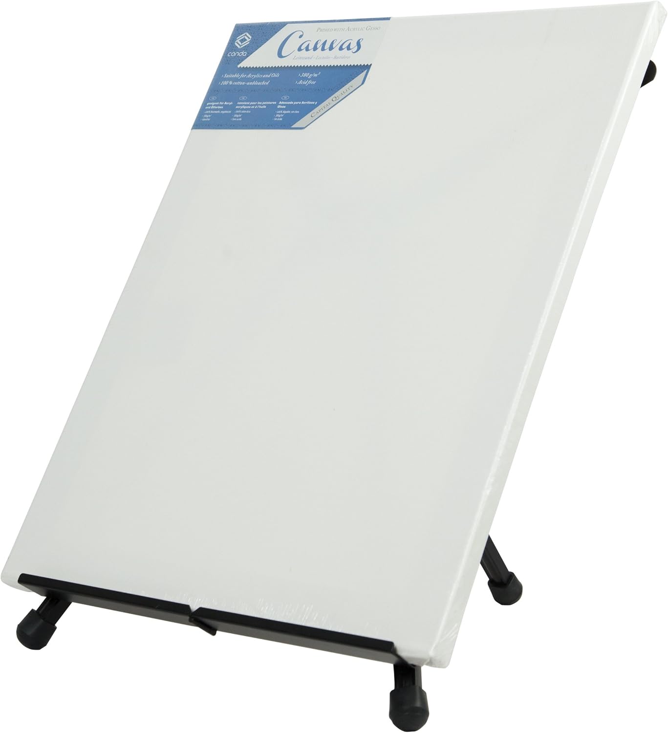 Conda Aluminum Tabletop Easel, Portable Tripod Display Stand Adjustable Height from 15" to 21" with Extension Arm Wings, Desktop Display Easel for Canvas, Paintings, Photos, Signs