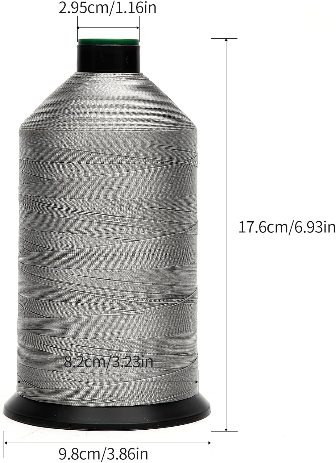 Extra Strong Bonded Nylon Thread #69 Tex70 – 16 OZ, 6000yds, Versatile Stitching Solution for Leather, Upholstery, Canvas Repair and More (Light Gray)