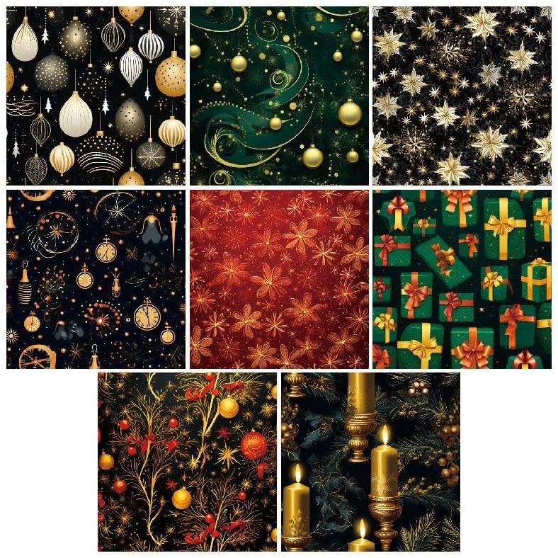 Chritmas Scrapbook Paper Ballon Ribbon Festival Patterned Paper 6×6,24 Sheets Single-Sided Scrapbooking CardStock Papers Pad for Holiday Cardmaking DIY Origami Journaling Papers.