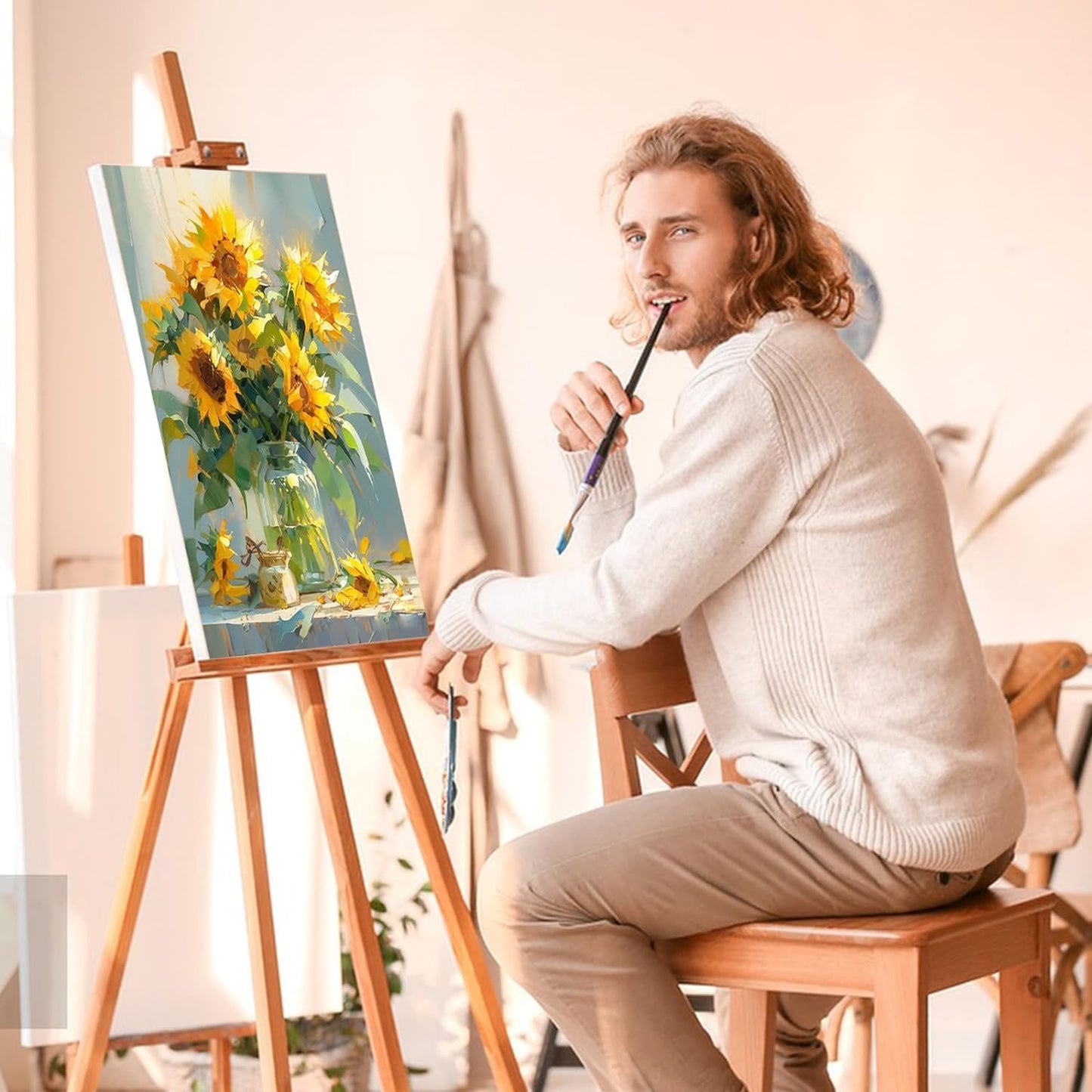 ESRICH Stretched Canvases for Painting 8x10, 60 Pack 8x10 Canvases for Painting,Primed Acid-Free Cotton Blank Canvas, Paint Canvases for Oil & Acrylic Paint.