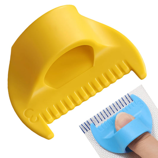 1 PCS 3mm Edge Lock Seam Guide, Mini Sewing Finger Ruler for Hand Sewing, DIY Sewing Kit Tool, Sewing Needle Gauge Measuring Guide, Yellow