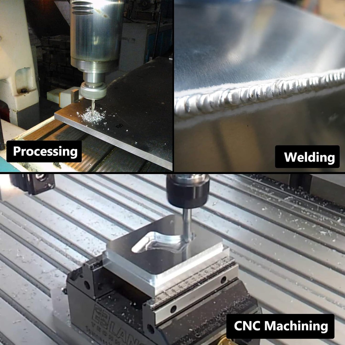 6061 T651 Aluminum Sheet Metal 12 x 16 x 1/4 (6MM) Inch Thick Flat Plain Aluminum Plate Covered with Protective Film, Heat Treatable Rectangle 6MM Aluminum Metal Plate for Industrial