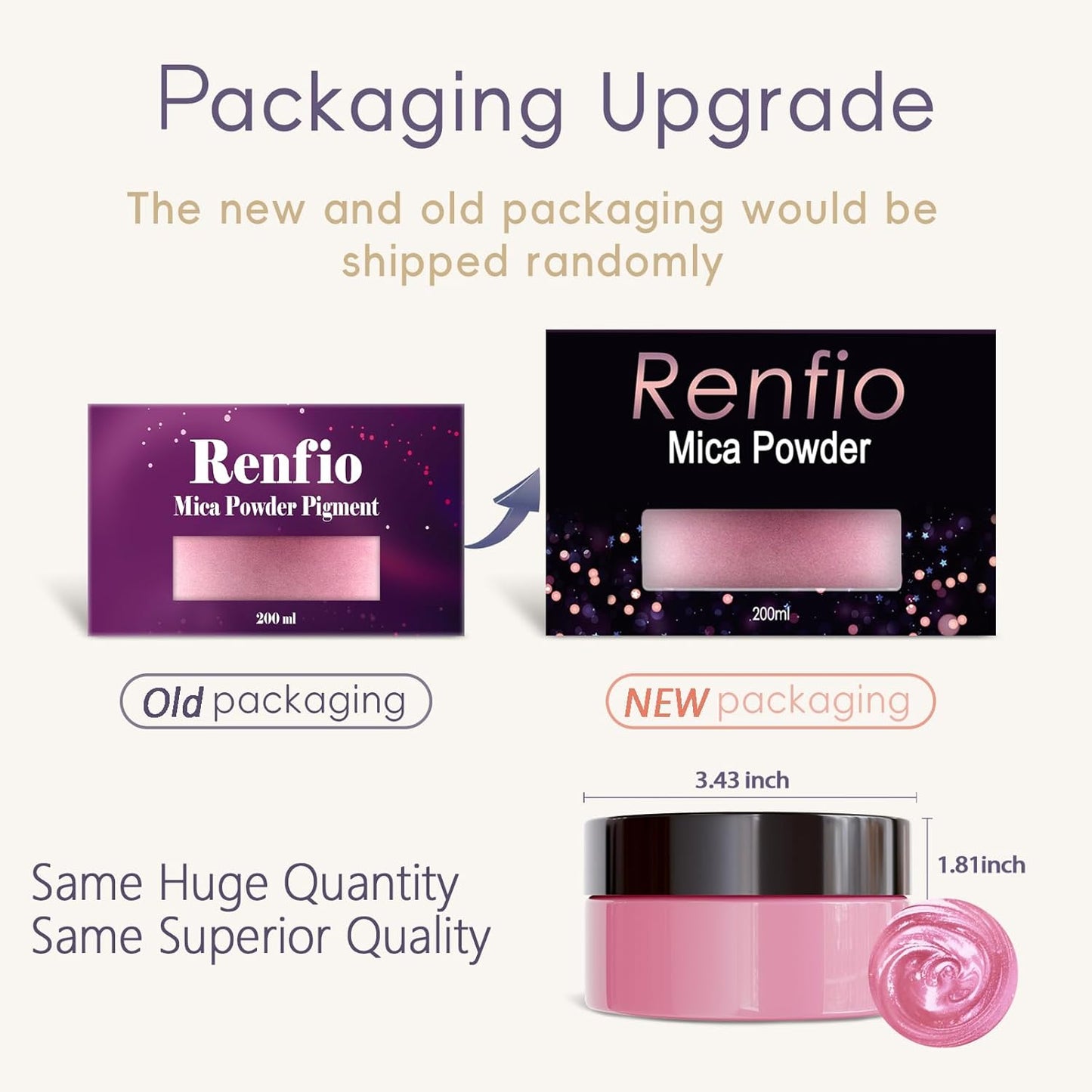 Renfio 100g Mica Powder Pigment, Metallic Natural Dye Mineral Pearl Shimmer Epoxy Resin Dye for Painting Soap Making Slime Bath Bombs 3.5 Oz - Hawthorn Rose